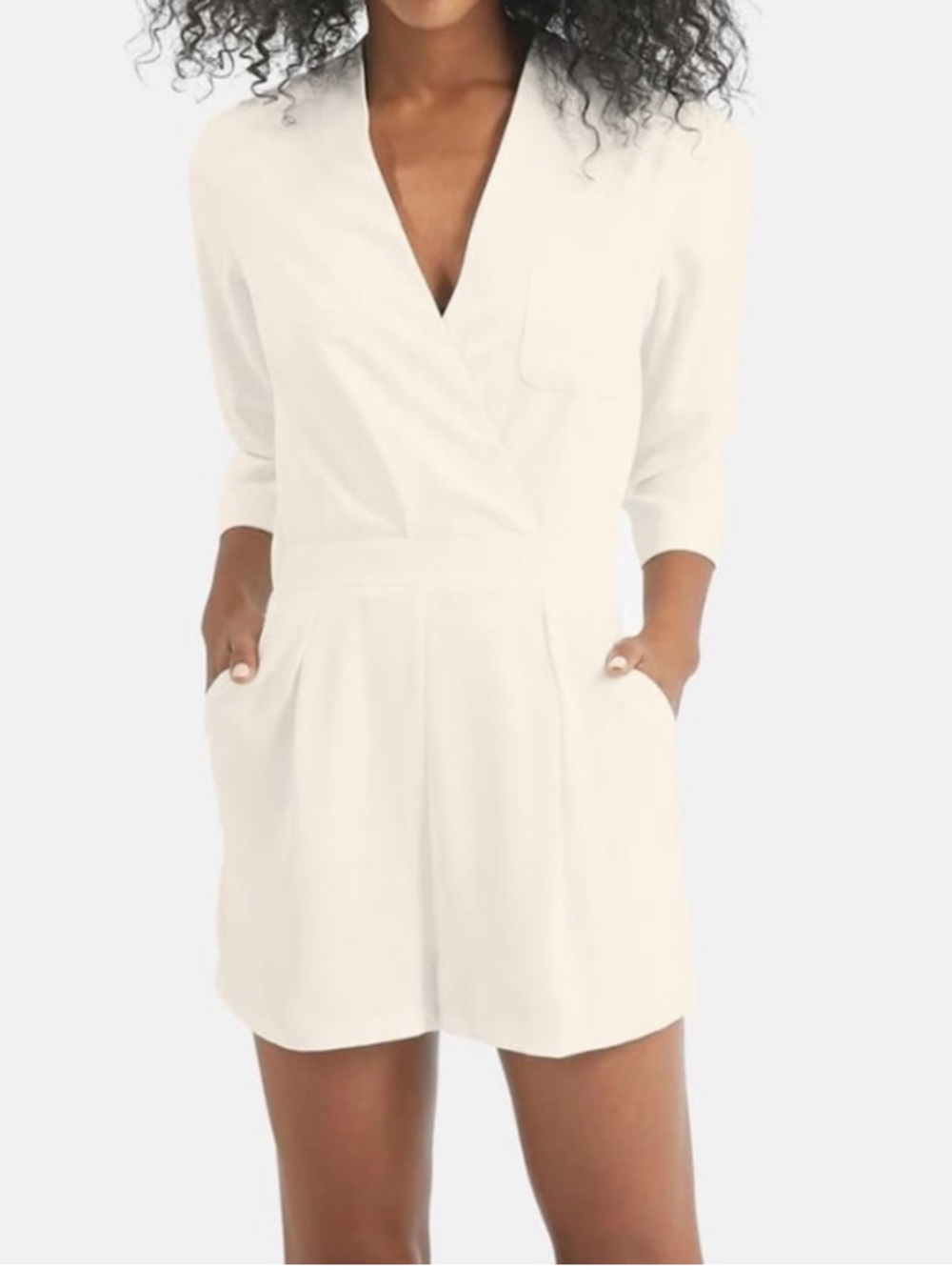 Ivory Cream TOPSHOP Romper with pockets ~ size 2